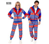 Widmann Blue-Red Merry Christmas Party Fashion Tracksuit (Jacket, Pants) (L) Blu