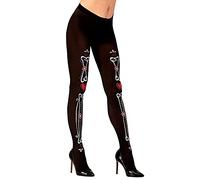 Widmann ? Bones Dia De Los Muertos Womens Tights, Black, One Size, vd-wdm01544