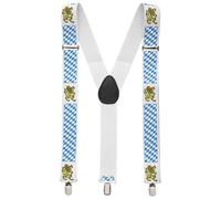 Widmann 10033166 Bavarian Suspenders, Checkered, Blue, Standard Size