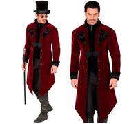 Widmann Burgundy Velvet Gothic Coat (M) Bordeaux