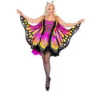 Widmann - Butterfly costume, dress with tutu, wings and antennas, for women, animal, moths, carnival, theme party