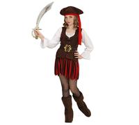 Widmann Caribbean Pirate Girl (Dress, Belt, Boot Covers, Headband, Hat) (140 cm
