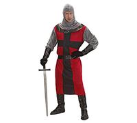 Widmann - Costume Knight of the Dark Epoch, Long Tunic, Belt, Bracelets, Helmets, Warrior, Fighter, Medieval Party, Carnival