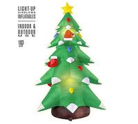Inflatable Light - Up Christmas Tree 183cm - Indoor Light-Up Theme Inflatable Blow-Up Party Decoration for Fancy Dress Accessory