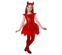 Widmann Devil (Dress, Horns) (104 cm / 2-3 Years) Red