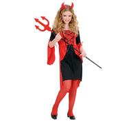 Widmann Devil (Dress, Horns) (158 cm / 11-13 Years) Red