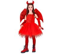 Widmann Devil (Dress, Tail, Wings, Horns, Fingerless Gloves) (140 cm / 8-10 Year