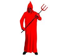 Widmann Devil (Hooded Robe With Mask) (128 cm / 5-7 Years) Red