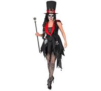 Widmann Dia De Los Muertos (Dress, Hat) (M) Black
