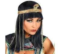 Widmann Egyptian Empress Wig With Snake Headband Black Ladies Women Adults Dress Up Cleopatra Fancy Dress Goddess One Size