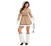 Widmann Eskimo (Hooded Dress, Leg Warmers, Gloves) (XS) Brown