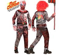 Widmann Evil Clown Fast Costume (Jacket, Pants, Gloves, Mask) (158 cm / 11-13 Ye