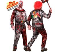 Widmann Evil Clown Fast Costume (Jacket, Pants, Gloves, Mask) (M) Different Colo