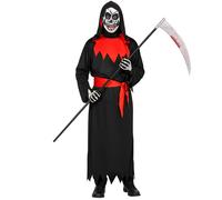 Widmann Evil Phantom (Hooded Robe, Belt, Mask) (158 cm / 11-13 Years) Black