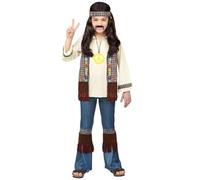 Widmann fancy dress costume Boys Little Hippie Childs Kids Outift 8-10 Yrs