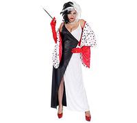 Widmann Fancy Dress Costume Womens Ladies Evil Cruella Halloween Adult Outfit L