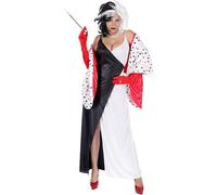 Widmann Fancy Dress Costume Womens Ladies Evil Cruella Halloween Adult Outfit S