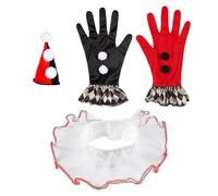 Widmann - Fancy Dress Set, Mini Hat, Collar, Gloves, Circus, Killer Clown Carnival, Theme Party