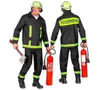 Widmann 11010030 Feuerwehrmann Fireman Costume, Black, M