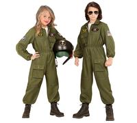 W WIDMANN MILANO Party Fashion - Unisex Child Fighter Jet Pilot Costume, Jumpsuit, Aviation, Soldier, Military, Carnival, Theme Parties