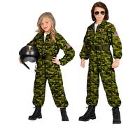 Widmann Fighter Jet Pilot (Overalls, Belt) (128 cm / 5-7 Years) Camouflage