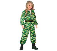 Widmann Fighter Jet Pilot (Overalls, Belt) (158 cm / 11-13 Years) Camouflage