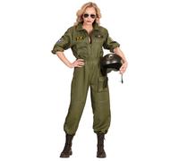 W WIDMANN MILANO Party Fashion - Women's Fighter Jet Pilot Costume, Jumpsuit, Aviation, Soldier, Military, Carnival, Theme Parties