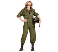 W WIDMANN MILANO Party Fashion - Women's Fighter Jet Pilot Costume, Jumpsuit, Aviation, Soldier, Military, Carnival, Theme Parties