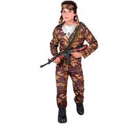 WIDMANN 65530 XXL Adult Mens Green Jet Fighter Pilot Costume. Includes Jumpsuit. Fancy Dress, Outfit, World Book Day, Halloween, Carnival, Army