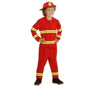 Widmann Firefighter (Jacket, Pants, Helmet) (104 cm / 2-3 Years) Red