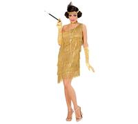 Widmann Flapper (Dress, Choker, Headband With Feather) (S) Gold