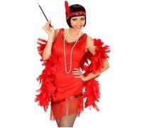 Widmann Flapper (Dress, Headband With Feather) (M) Red