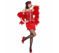 Red Flapper Costume Small for 20s 30s Moll Bugsy Fancy Dress