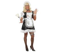 Widmann French Maid Costume - XL Size - Includes Dress, Apron, Headpiece, Choker, Cuffs, and Garter - Perfect for Costume Parties and Themed Events