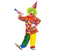 Widmann Funny Clown (Coat With Collar, Pants, Hat) (128 cm / 5-7 Years) Differen
