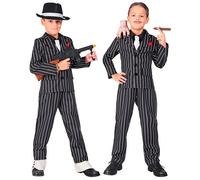 Widmann Gangster (Jacket, Shirt With Tie, Pants) (158 cm / 11-13 Years) Black
