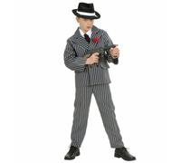 Widmann Gangster (Shirt With Tie, Jacket, Pants) (128 cm / 5-7 Years) Black