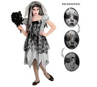 Widmann Ghostly Bride (Dress, Bridal Veil) (128 cm / 5-7 Years) Grey