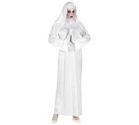 Widmann 77555 Sun Costume Set Consisting of Tunic, Headpiece and Gloves, Size XXXL, Colour: White, Fancy Dress for Women, Carnival, Halloween, Theme Party, Ghosts, Nun, Solid, XXX-Large