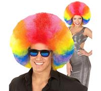 Widmann Giant rainbow multicolor clown afro wig