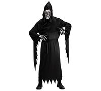Widmann - Grim Reaper costume, black robe, Grim Reaper, Skull, fancy dress costumes, carnival, Halloween