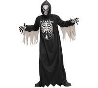 Widmann Grim Reaper (Robe With Chain, Hooded Mask) (128 cm / 5-7 Years) Black