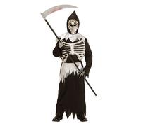 Widmann Grim Reaper (Tunic With Rib Cage, Belt, Hooded Mask) (140 cm / 8-10 Year