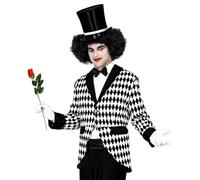 Widmann 48311 Harlequin Costume Tailcoat for Men, Clown, Circus, Carnival, Theme Party, Multicoloured, S