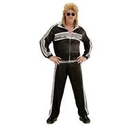 Widmann Adult Costume Tracksuit, Jacket and Pants, Black