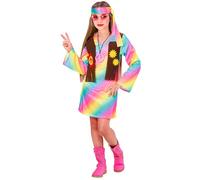 Widmann Hippie (Dress With Vest, Headband) (128 cm / 5-7 Years) Different Colors