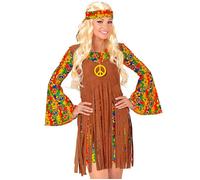Widmann Hippie Girl (Dress With Vest, Headband, Peace Sign Necklace) (L) Differe