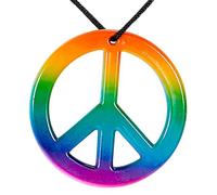 Widmann HIPPIE NECKLACE WITH MULTICOLOR PEACE MEDALLION For FANCY DRESS