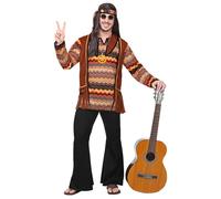 Widmann Fancy Dress Costume Mens Male Retro 70s Groovy Hippie Adult Outfit XL