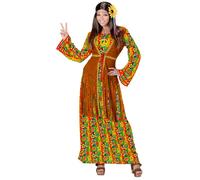 Widmann Hippie Woman (Dress With Vest, Peace Sign Necklace) (S) Different Colors